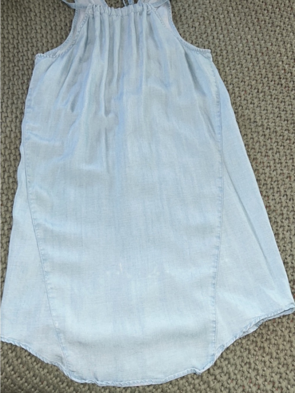 LOFT Light Blue A-Line Chambray Skirt
